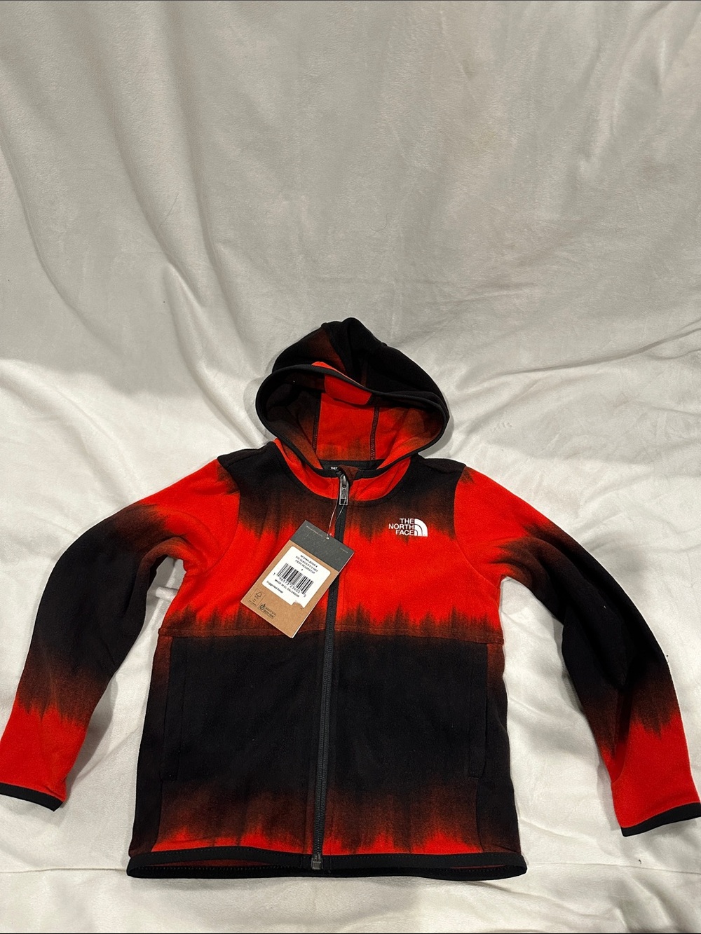 The North Face Red & Black Hooded Kids Jacket. Size 4